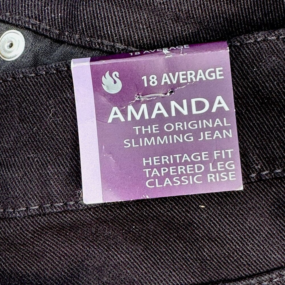 Gloria Vanderbilt Amanda Womens Size 18 Average Slimming Jean Heritage Fit Black - Picture 6 of 11